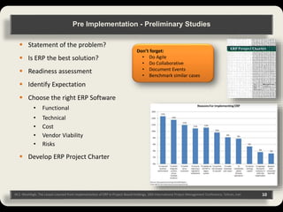 The Lesson Learned from Implementation of ERP in Project-Based Holdings ...