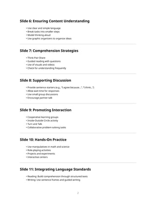 Effective Classroom Strategies to Support English Language Learners ...