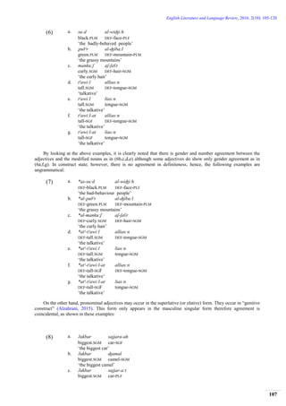 Noun Phrase Structure in Zahrani Spoken Arabic | PDF