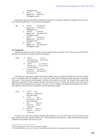 Noun Phrase Structure in Zahrani Spoken Arabic | PDF