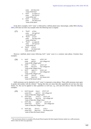 Noun Phrase Structure in Zahrani Spoken Arabic | PDF