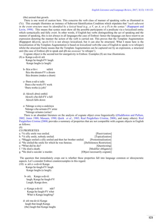 Unergativity in Embosi | PDF