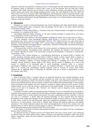 Alienation and Feminism in Shakespeare’s Macbeth and Lessing’s The ...