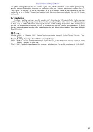 Strategies in Primary School Vocabulary Teaching | PDF
