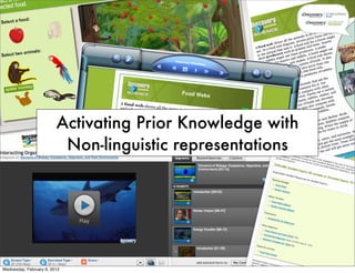 Activating Prior Knowledge with
                          Non-linguistic representations




Wednesday, February 6, 2013
 