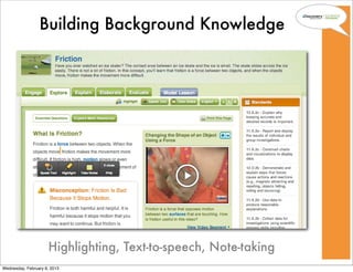 Building Background Knowledge




                     Highlighting, Text-to-speech, Note-taking
Wednesday, February 6, 2013
 