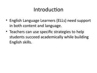 Effective Strategies for Supporting English Language Learners (ELLs) in ...