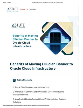 Benefits of Moving Ellucian Banner to Oracle Cloud