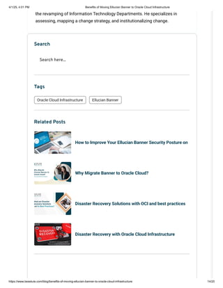 Benefits of Moving Ellucian Banner to Oracle Cloud