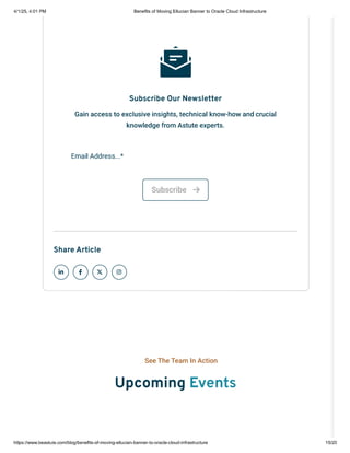 Benefits of Moving Ellucian Banner to Oracle Cloud