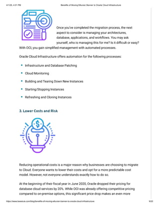Benefits of Moving Ellucian Banner to Oracle Cloud