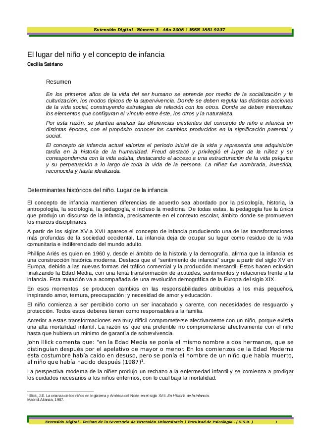 El lugar del niño y de la infancia