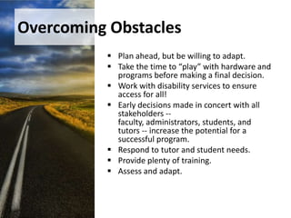 Things to ConsiderOversight (administration--who is responsible for what?)PurchasingTrainingSchedulingMonitoringTroubleshootingEquipment Security