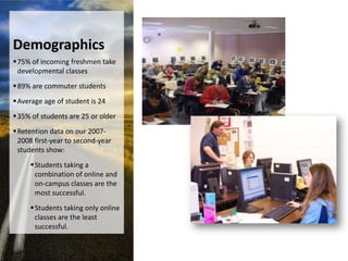 Demographics75% of incoming freshmen take developmental classes