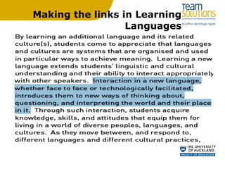 Making the links in Learning Languages 