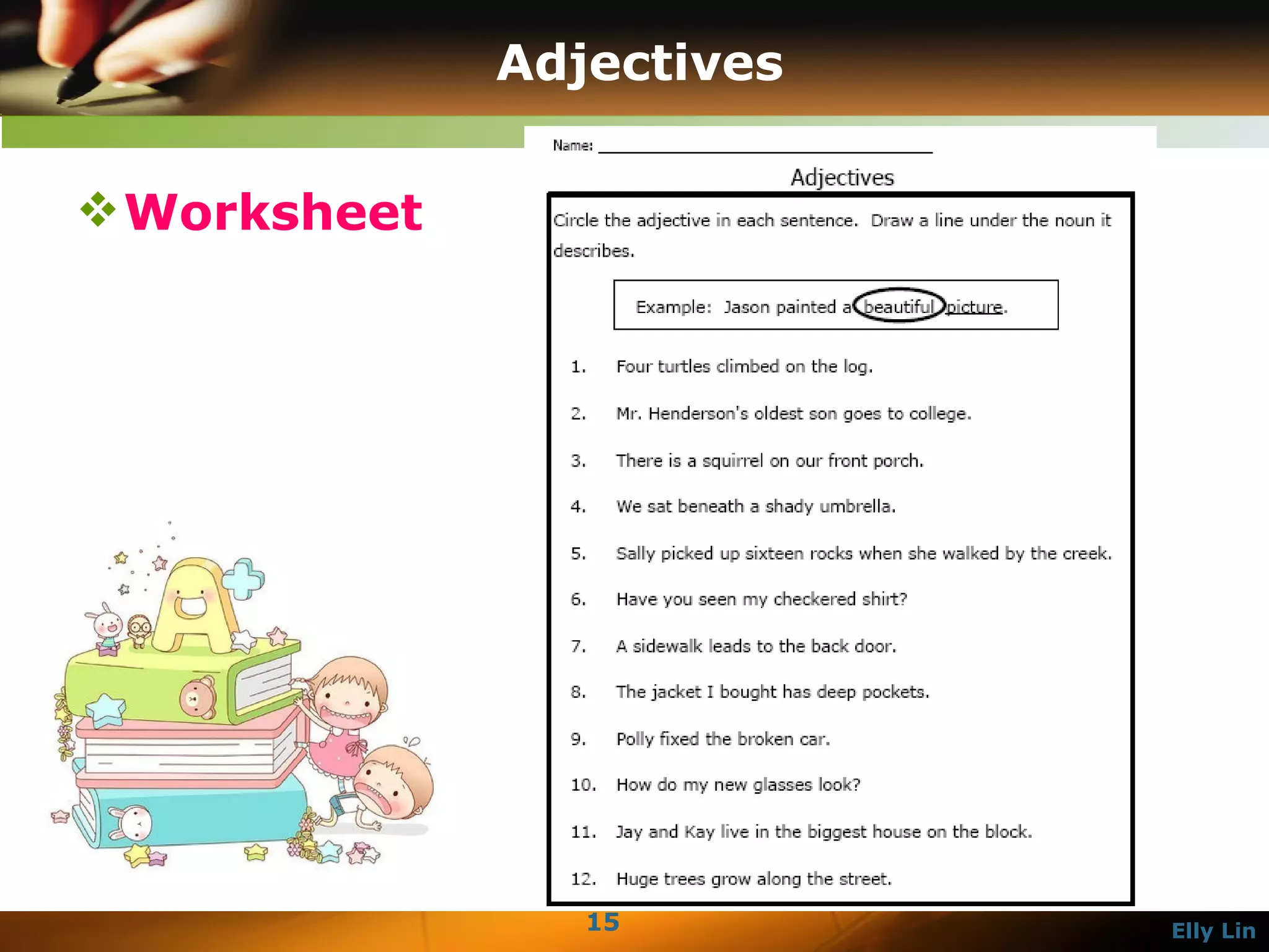 Adjectives Worksheet 