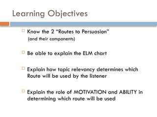 Elaboration likelhood model of communication powerpoint presentation ...