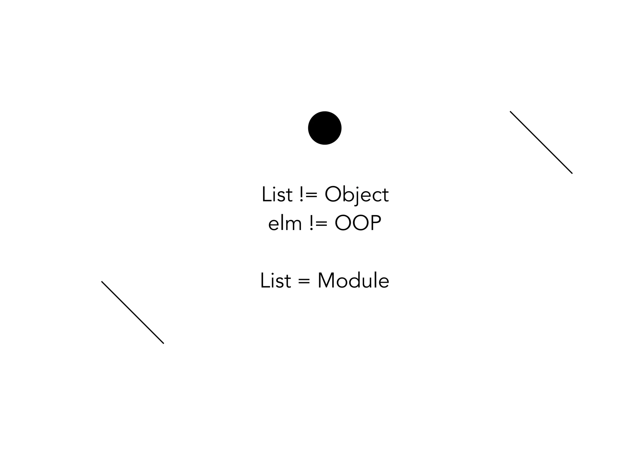 List != Object 
elm != OOP
List = Module
 