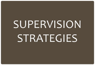 SUPERVISION
STRATEGIES
 