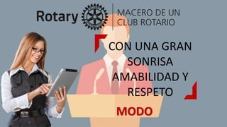 MODO
CON UNA GRAN
SONRISA
AMABILIDAD Y
RESPETO
 