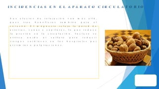 I N C I D E N C I A S E N E L A P A R A T O C I R C U L A T O R I O
S u s e f e c t o s d e r e l a j a c i ó n v a n m á s a l l á ,
p u e s t r a e b e n e f i c i o s t a m b i é n p a r a e l
c o r a z ó n . E l m a g n e s i o r e l a j a l a p a r e d d e
a r t e r i a s , v e n a s y c a p i l a r e s , l o q u e r e d u c e
l a p r e s i ó n e n l a c i r c u l a c i ó n . I n c l u s o s e
u t i l i z a u n i d o a l s u l f a t o p a r a r e d u c i r
r i e s g o s c a r d í a c o s e n l o s h o s p i t a l e s p o r
a r r i t m i a s o p a l p i t a c i o n e s .
I r a l a
d i a p o s i t i v a 2
 