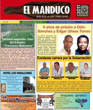 PERIODICO EL MANDUCO,CHOCO-COLOMBIAEDICION No 157