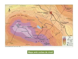 Mapa amb corbes de nivell
 