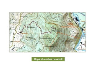 Mapa ab corbes de nivell
 