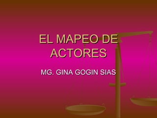 EL MAPEO DEEL MAPEO DE
ACTORESACTORES
MG. GINA GOGIN SIASMG. GINA GOGIN SIAS
 