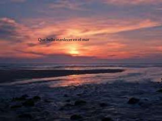 Que bello atardecer en el mar
 