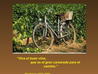 “Viva el buen vino,
que es el gran camarada para el
camino.”
 