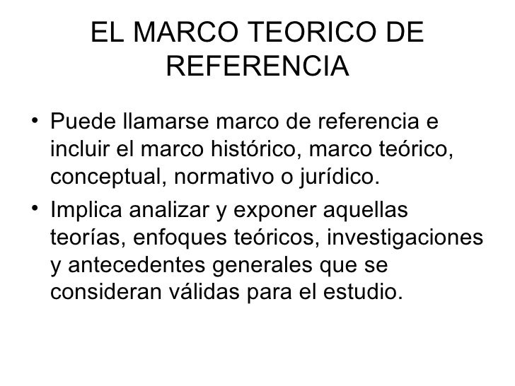 El Marco De Referencia