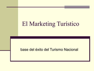 El Marketing Turístico 
base del éxito del Turismo Nacional 
 