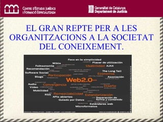     EL GRAN REPTE PER A LES ORGANITZACIONS A LA SOCIETAT DEL CONEIXEMENT.   