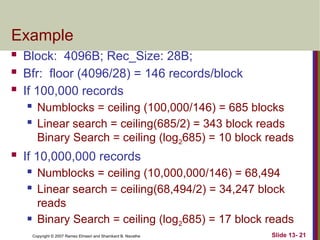 Elmasri Navathe Primary Files database A | PPTX