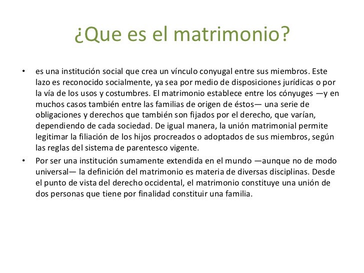 El matrimonio