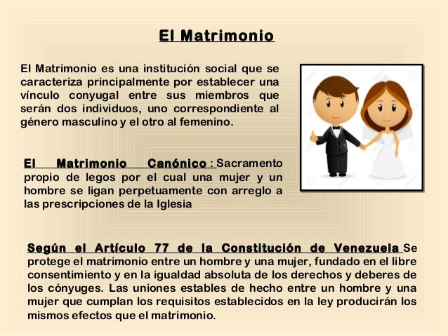 El Matrimonio y el Concubinato