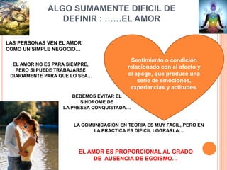 PROMOVER UNA MEJOR CALIDAD EN LAS RELACIONES DE PAREJA.