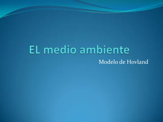 EL medio ambiente  Modelo de Hovland 