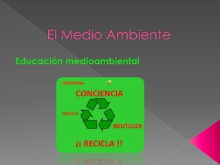 El Medio Ambiente Educación medioambiental  