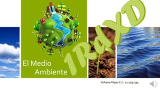 El Medio Ambiente 
Yohana Yépez C.I.: 21-253-334  