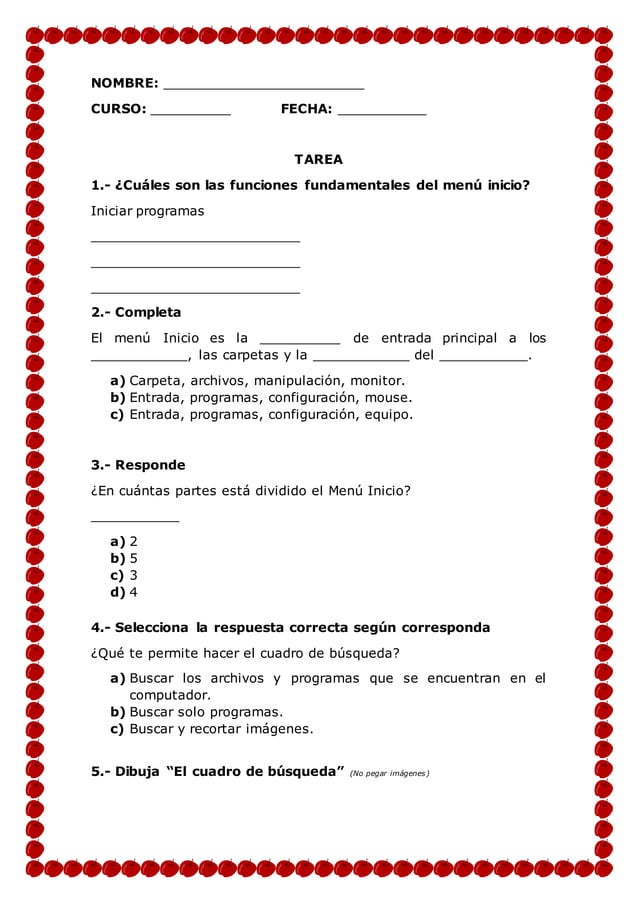 El menu inicio windows | DOCX