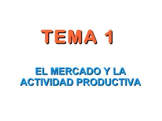 TEMA 1TEMA 1
EL MERCADO Y LAEL MERCADO Y LA
ACTIVIDAD PRODUCTIVAACTIVIDAD PRODUCTIVA
 