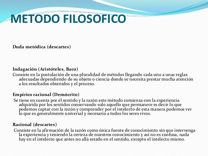 El Metodo filosofico