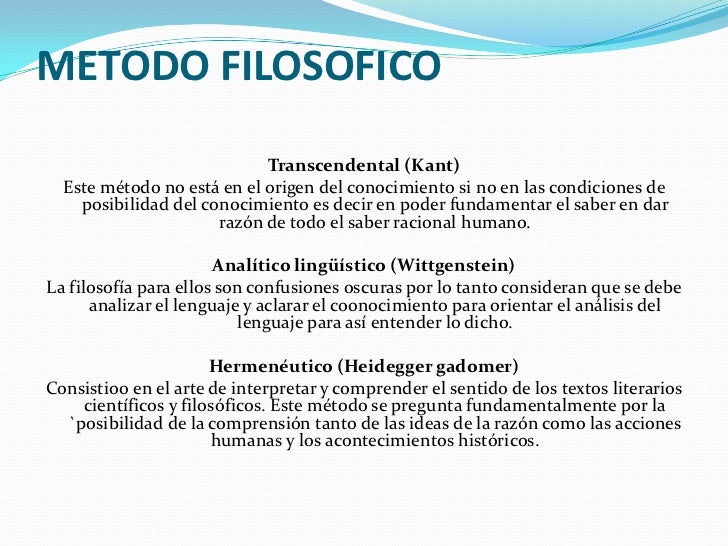 El Metodo filosofico