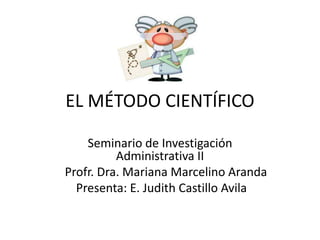 EL MÉTODO CIENTÍFICO

    Seminario de Investigación
          Administrativa II
Profr. Dra. Mariana Marcelino Aranda
  Presenta: E. Judith Castillo Avila
 