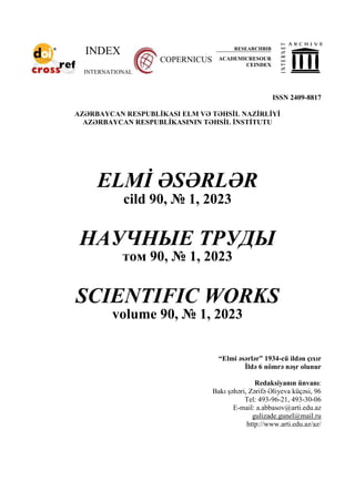 ELMI-ƏSƏRLƏR.-2023- Volume 90, № 1, ARTİ | PDF