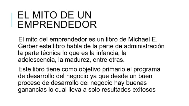El mito del emprendedor | PPT