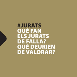 #JURATS
QUÈ FAN
ELS JURATS
DE FALLA?
QUÈ DEURIEN
DE VALORAR?
 