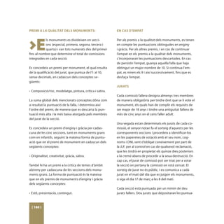 PREMI A LA QUALITAT DELS MONUMENTS:                        EN CAS D’EMPAT




>E
           ls monuments es divideixen en secci-            Per als premis a la qualitat dels monuments, es tenen
           ons (especial, primera, segona, tercera i       en compte les puntuacions obtingudes en enginy
           quarta) i van tots numerats des del primer      i gràcia. Per als altres premis, i en cas de continuar
fins al nombre que determine el total de comissions        l’empat en els premis a la qualitat dels monuments,
integrades en cada secció.                                 s’incorporaran les puntuacions descartades. En cas
                                                           de persistir l’empat, guanya aquella falla que haja
Es concedeix un premi per monument, el qual resulta        obtingut un major nombre de 10. Si continua l’em-
de la qualificació del jurat, que puntua de l’1 al 10,     pat, es miren els 9 i així successivament, fins que es
sense decimals, en cadascun dels conceptes se-             desfaça l’empat.
güents:
                                                           JURATS
• Composició/risc, modelatge, pintura, crítica i sàtira.
                                                           Cada comissió fallera designa almenys tres membres
La suma global dels mencionats conceptes dóna com          de manera obligatòria per tindre dret que se li vote el
a resultat la puntuació de la falla, i determina així      monument, els quals han de complir els requisits de
l’ordre del premi, de manera que es descarta la pun-       ser major de 18 anys i tindre una antiguitat fallera de
tuació més alta i la més baixa atorgada pels membres       més de cinc anys en el cens faller adult.
del jurat de la secció.
                                                           Una vegada estan determinats els jurats de cada co-
Es concedeix un premi d’enginy i gràcia per cadas-         missió, el senyor notari fa el sorteig d’aquests per les
cuna de les cinc seccions, tant en monuments grans         corresponents seccions i procedeix a identificar-los
com en infantils, seguint la mateixa forma de puntu-       en les paperetes de votació amb el seu nom, cog-
ació que en el premi de monument en cadascun dels          noms i DNI, sent d’obligat coneixement per part de
següents conceptes:                                        la JLF, per al control en cas de qualsevol reclamació,
                                                           que les tindrà en propietat els quinze dies posteriors
• Originalitat, creativitat, gràcia, sàtira.               a la cremà abans de procedir a la seua destrucció. En
                                                           cap cas, el jurat de comissió pot ser triat per a votar
També hi ha un premi a la crítica de temes d’àmbit         la secció on pertany la comissió on està censat. El
alzireny per cadascuna de les seccions dels monu-          sorteig de jurat no és públic, i es comunica a cada
ments grans. La forma de puntuació és la mateixa           jurat en el matí del dia que es jutgen els monuments,
que en els premis de monuments d’enginy i gràcia           o siga el dia 17 de març a les 8 del matí.
dels següents conceptes:
                                                           Cada secció està puntuada per un mínim de deu
• Estil, presentació, contingut.                           jurats fallers. Deu jurats que depositaran les puntua-



  [ 180 ]
 